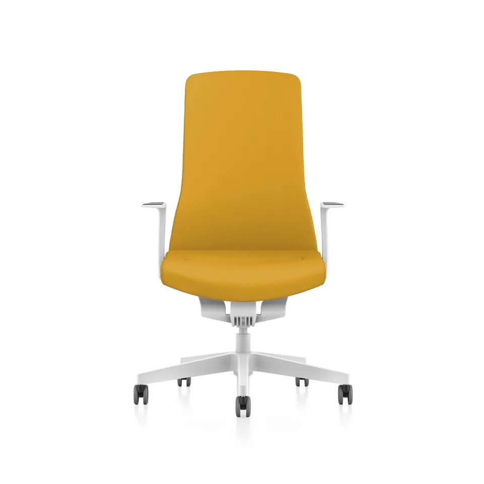 Scaun ergonomic Interstuhl PU113, alb-galben