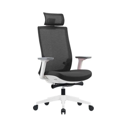 Scaun ergonomic RFG Meteor White HB, șezut gri, spătar gri