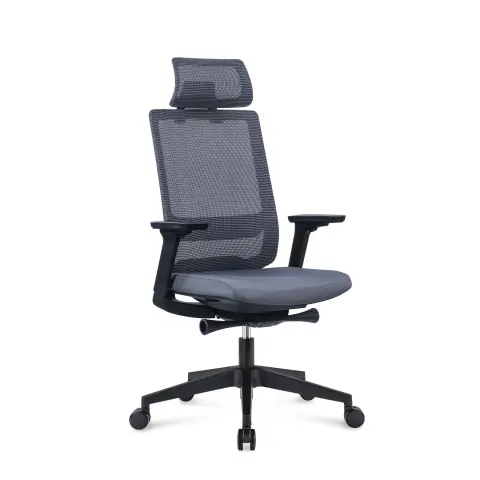 Scaun ergonomic RFG Meteor X Black HB, șezut gri, spătar gri