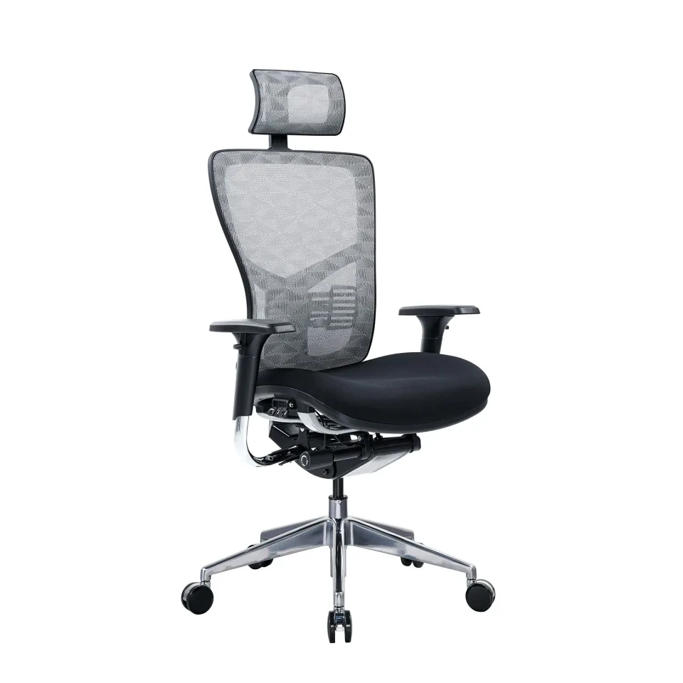 Scaun ergonomic RFG TECH@PRO, șezut negru, spătar alb-negru