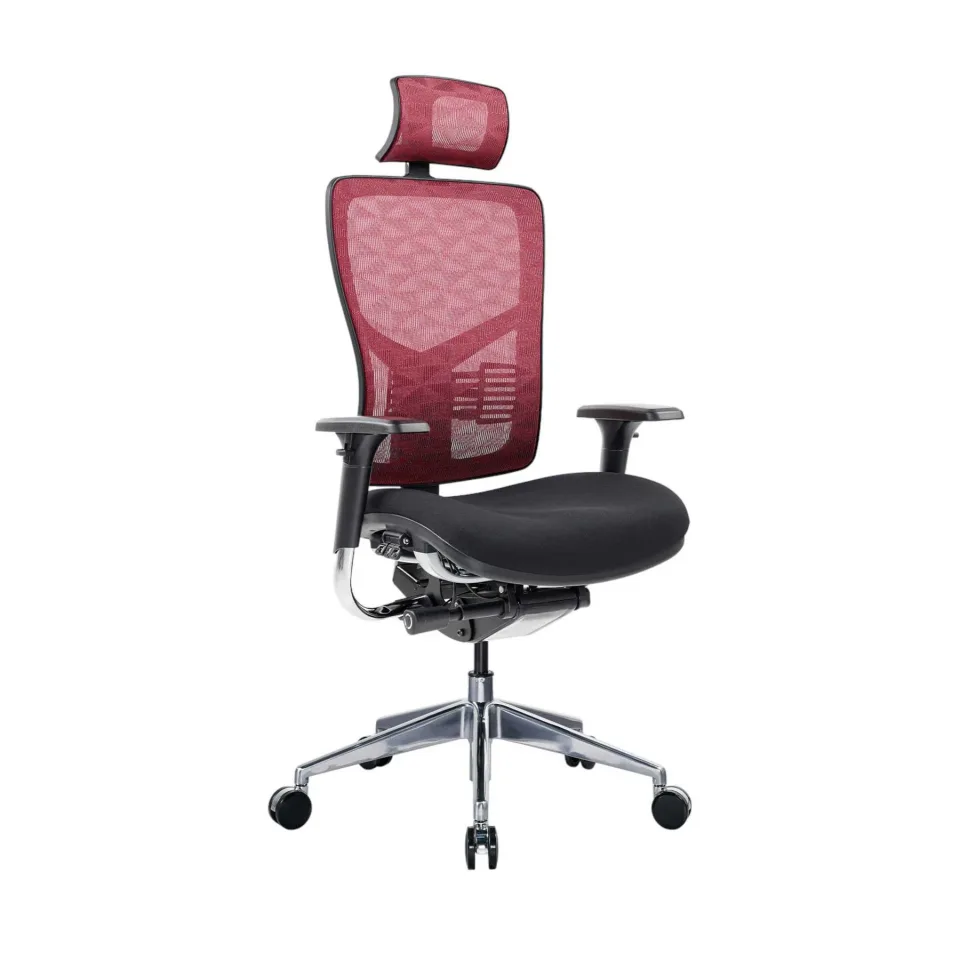 Scaun ergonomic RFG TECH@PRO, șezut negru, spătar roșu