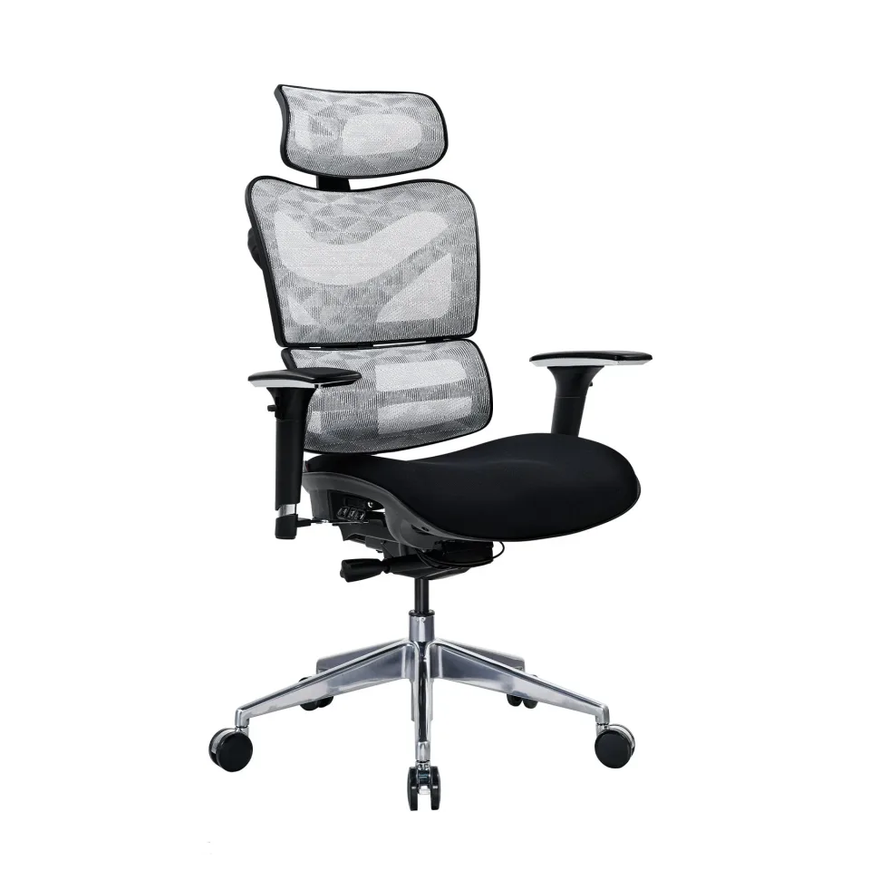 Scaun ergonomic RFG TECH@GAMES, șezut negru, spătar alb-negru