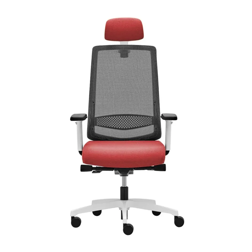 Scaun ergonomic Rim Victory VI 1405 Alb, roșu, unitate demo