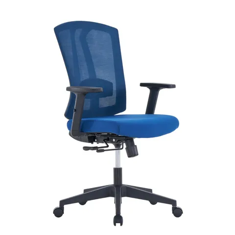 Scaun ergonomic de birou RFG Primo W, material textil și plasa, mecanism multifuncțional, până la 120 kg, albastru