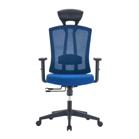 Scaun de birou ergonomic RFG Primo HB, stofă și plasă, până la 130 kg, albastru