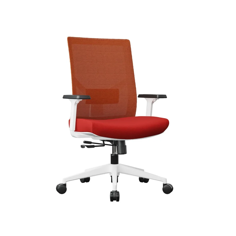Scaun ergonomic RFG Snow W, țesătură și plasă, mecanism multifuncțional, până la 120 kg, șezut roșu închis, spătar roșu închis