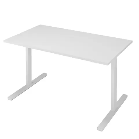 Birou Narbutas T-Easy, 1400 x 800 x 740 mm, blat alb, picioare metalice albe