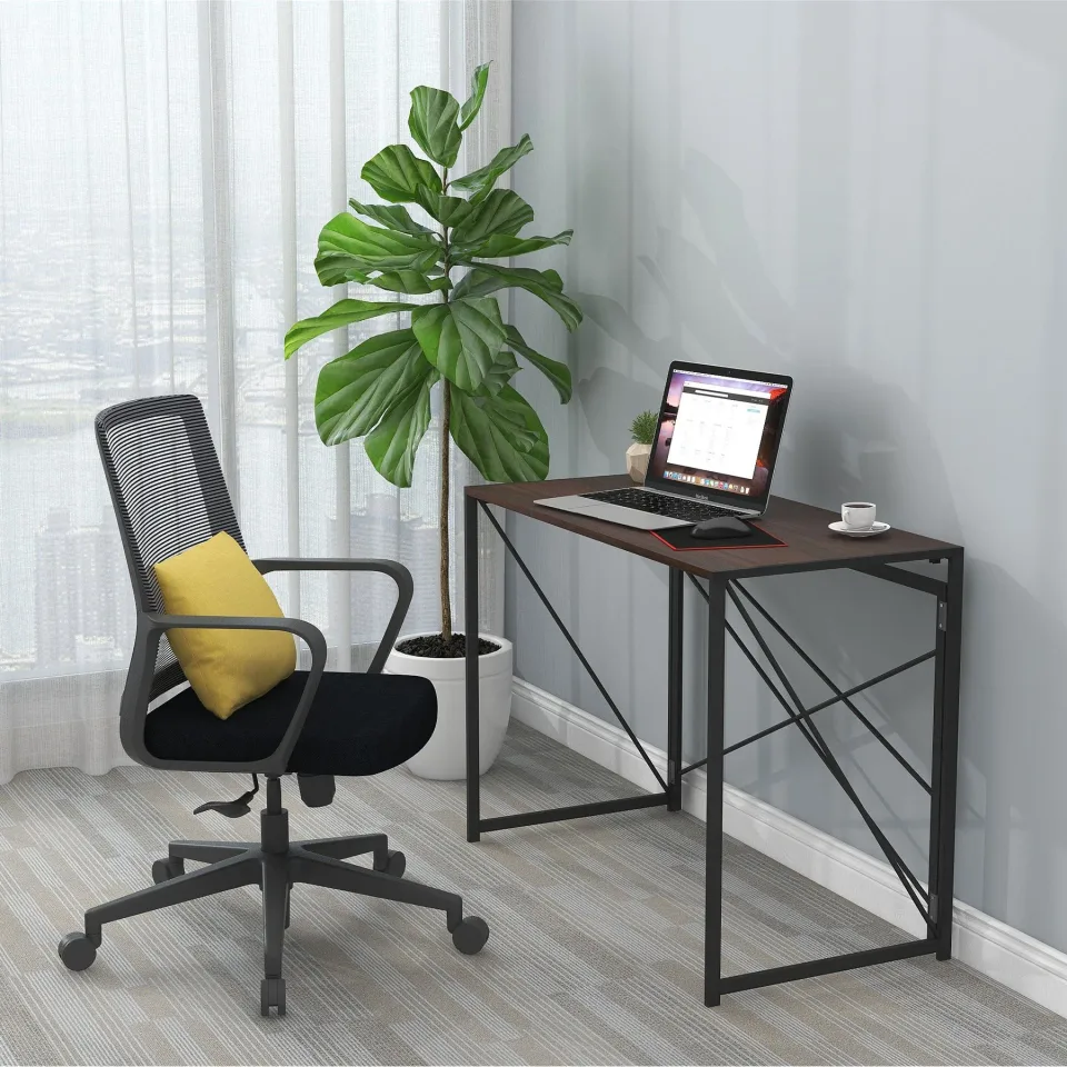 RFG Birou Soho, pentru clasele peste VIII, MDF, 1000 x 500 x 750 mm, blat nuc închis, metal negru