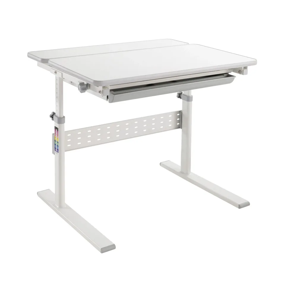 Birou reglabil pe înălțime RFG Ergo Kids, pentru copii, 800 x 660 x 540–760 mm, gri