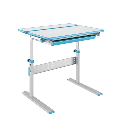 Birou reglabil pe înălțime RFG Ergo Kids, pentru copii, 800 x 660 x 540–760 mm, albastru