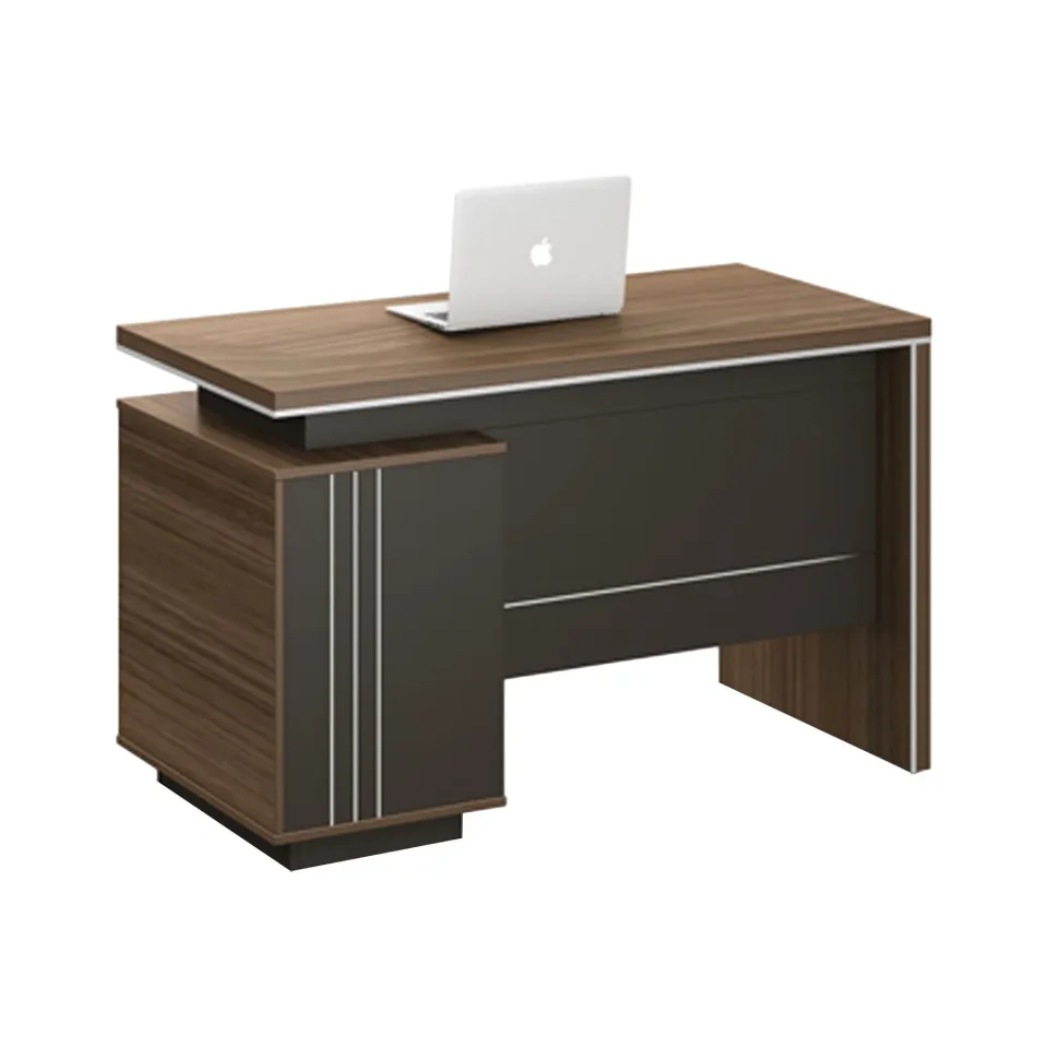 Birou RFG Chicago, cu container, 1200 x 600 x 750 mm, stejar Rhine și gri închis