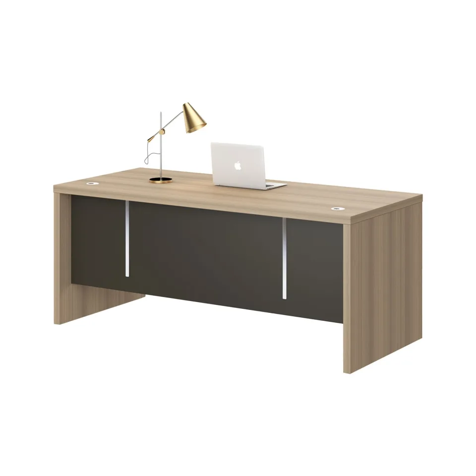 Birou de lucru RFG Milano, 1800 x 790 x 750 mm, stejar deschis și gri închis