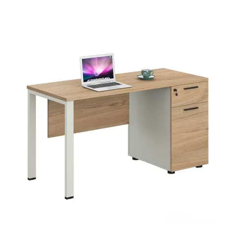 Birou RFG Monaco, cu container, 1200 x 600 x 750 mm, stejar sonoma și alb