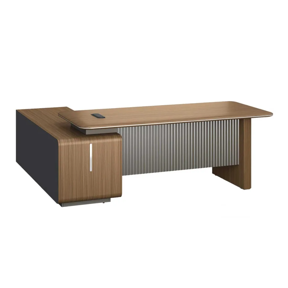 Birou RFG Parma, 2200 x 1850 x 760 mm, nuc și grafit perlat