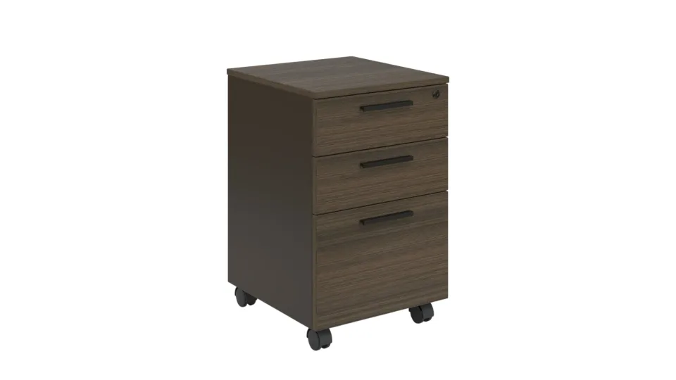 Container birou RFG Chicago pentru birou, 400 x 420 x 620 mm, pal melaminat, stejar Reign & gri închis
