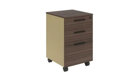 Container pentru birou RFG Lisbon pentru birou, 400 x 420 x 620 mm, PAL, stejar închis & gri