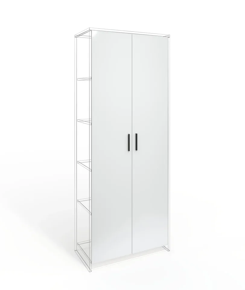 Ușă RFG RV1 Monaco, 380 x 18 x 1920 mm, PAL 18 mm, set 2 bucăți, albă