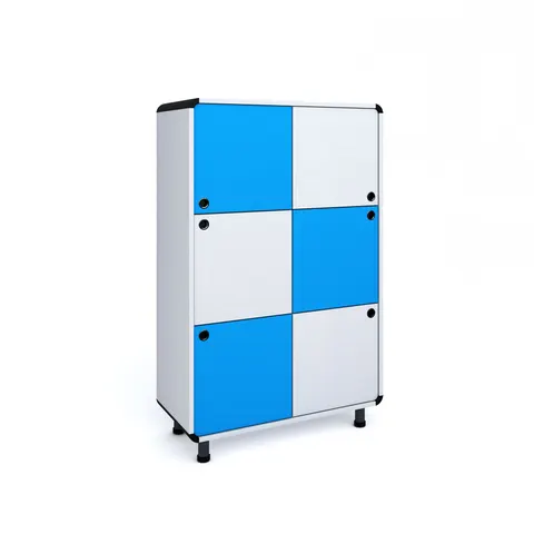 Dulap RFG Dale, cu 6 compartimente, 800 x 400 x 1200 mm, gri-albastru