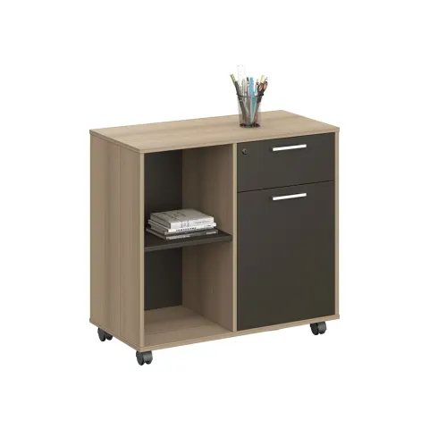 Dulap RFG Milano, 800 x 400 x 750 mm, stejar deschis și gri închis
