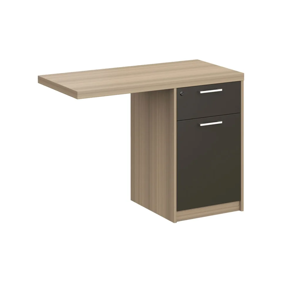 Comodă laterală RFG cu container Milano, 1000 x 480 x 750 mm, stejar deschis și gri închis
