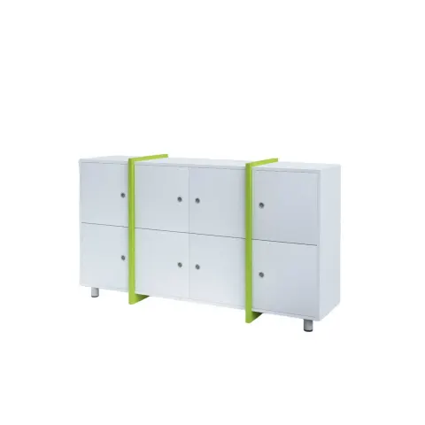 Dulap RFG Etto, cu 8 compartimente, 1660 x 400 x 910 mm, alb și verde