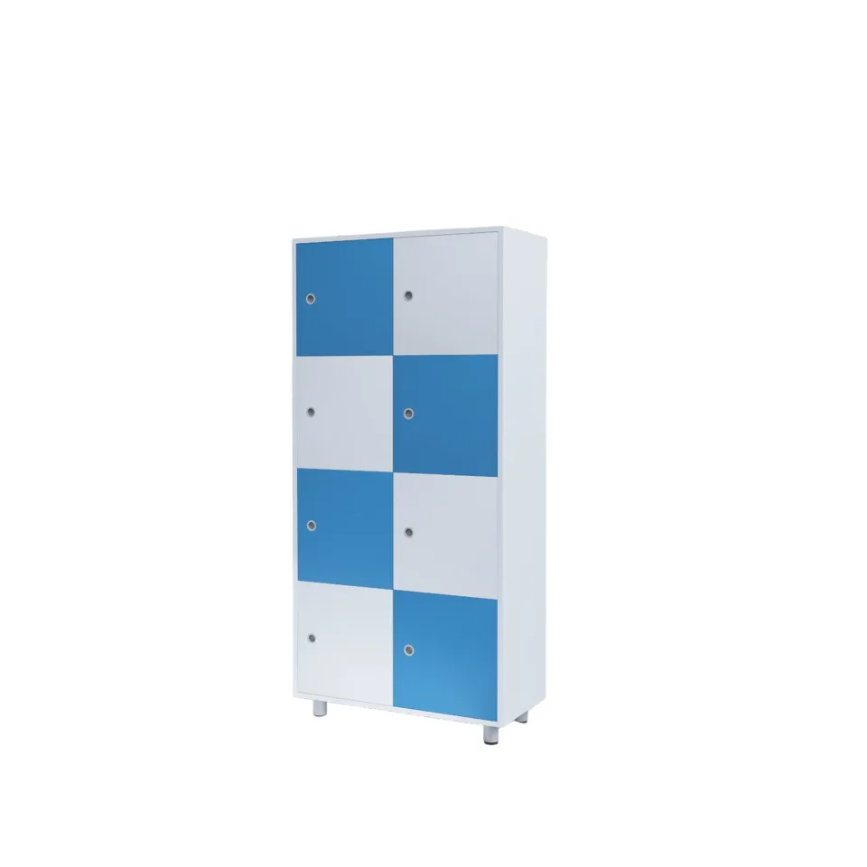 Dulap RFG Dale, cu 8 compartimente, 800 x 400 x 1750 mm, alb-albastru