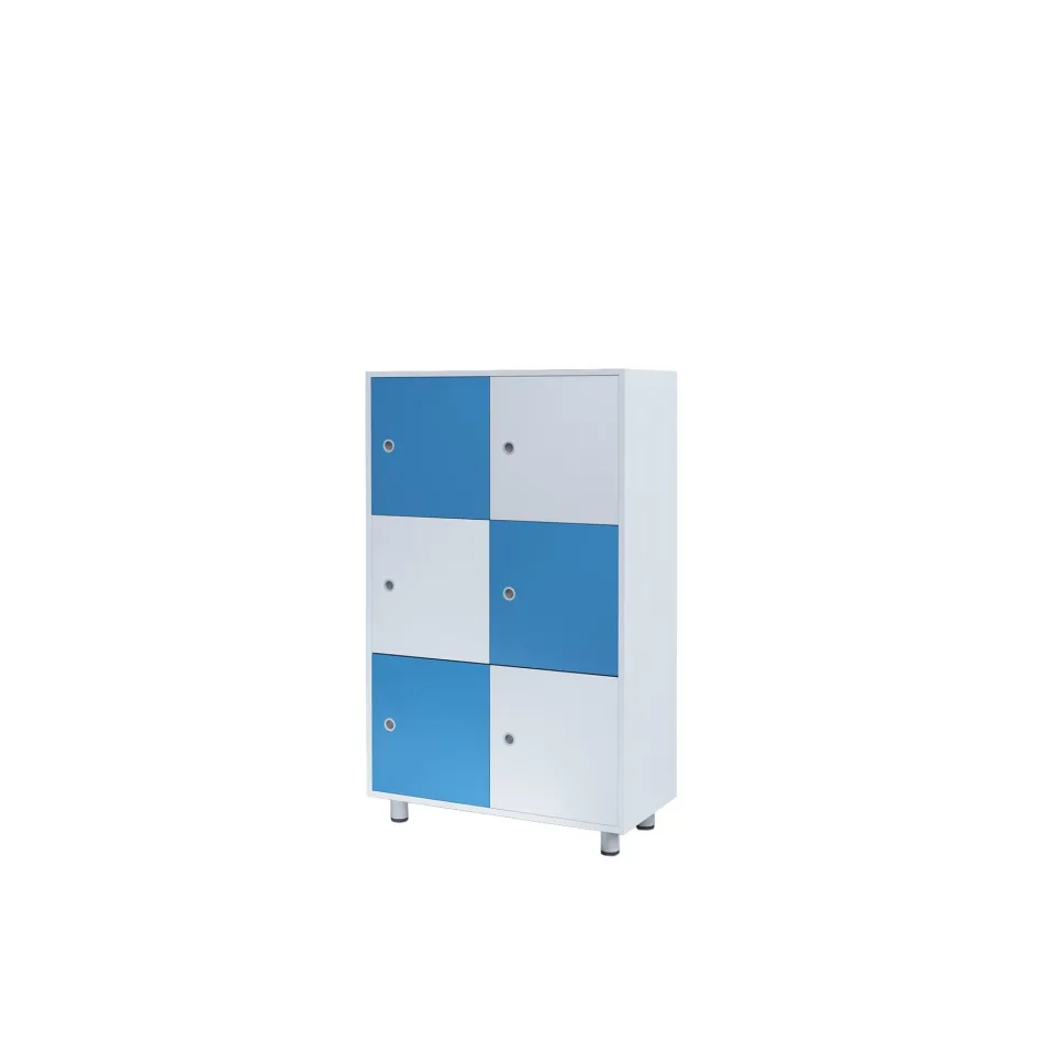 Dulap RFG Dale, cu 6 compartimente, 800 x 400 x 1200 mm, alb-albastru