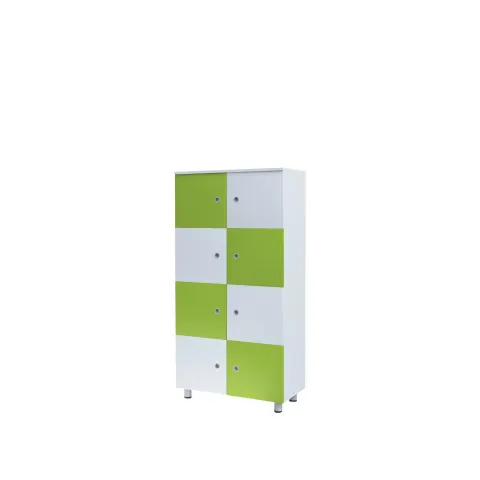 Dulap RFG Fores, 8 compartimente, 800 x 400 x 1560 mm, alb și verde