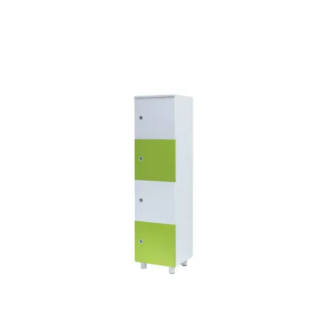 Dulap RFG Fores, 4 compartimente, 400 x 400 x 1560 mm, alb și verde