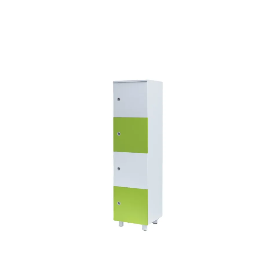Dulap RFG Fores, 4 compartimente, 400 x 400 x 1560 mm, alb și verde