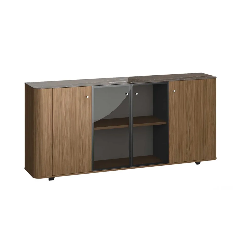 Dulap RFG Parma, 2000 x 400 x 900 mm, nuc și grafit perlat
