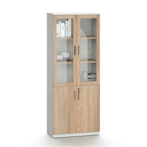 Dulap RFG Monaco, cu uși din sticlă, 800 x 400 x 2000 mm, ulm & alb