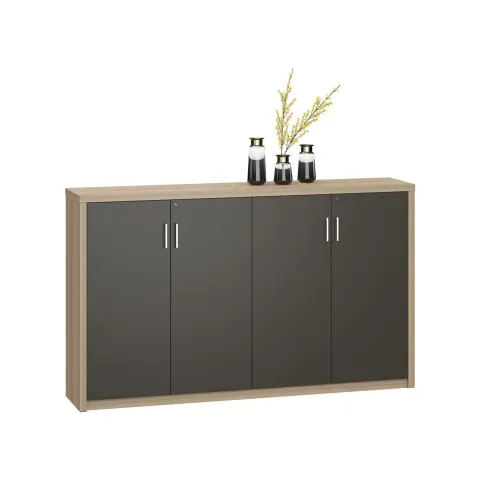 Dulap RFG Milano, 2000 x 400 x 1200 mm, PAL, stejar deschis și gri închis