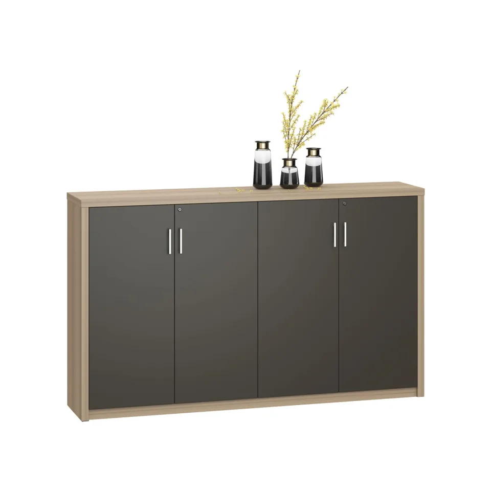 Dulap RFG Milano, 2000 x 400 x 1200 mm, PAL, stejar deschis și gri închis