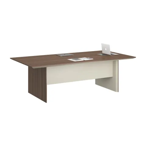 Masa de conferințe RFG Lisbon, 2400 x 1200 x 760 mm, stejar închis și gri