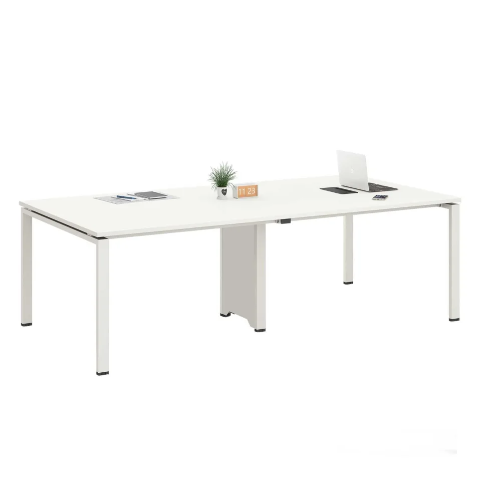Masă de ședințe RFG Monaco, 2400 x 1200 x 750 mm, albă
