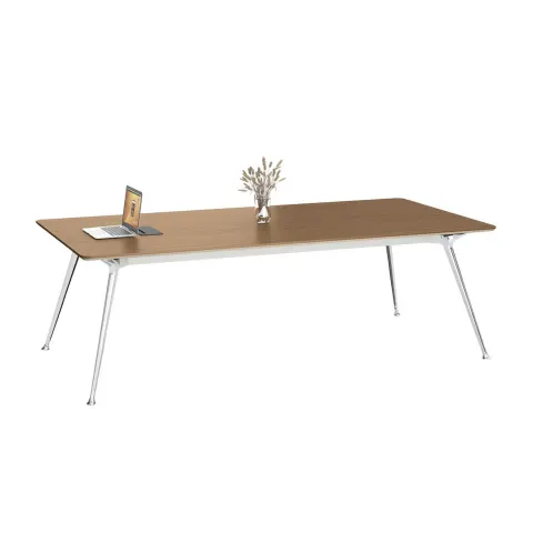 Masă de conferință RFG Paris, 2400 x 1200 x 750 mm, nuc și gri deschis