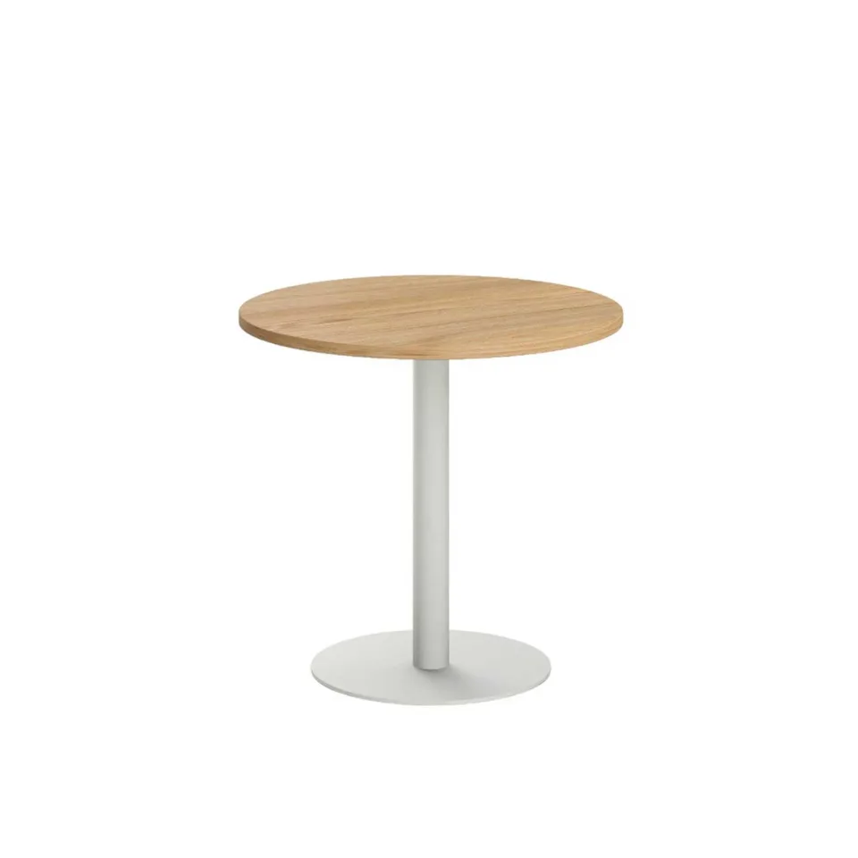 Masa de întâlniri RFG Barry, 800 x 800 x 750 mm, VL ELM, bază albă