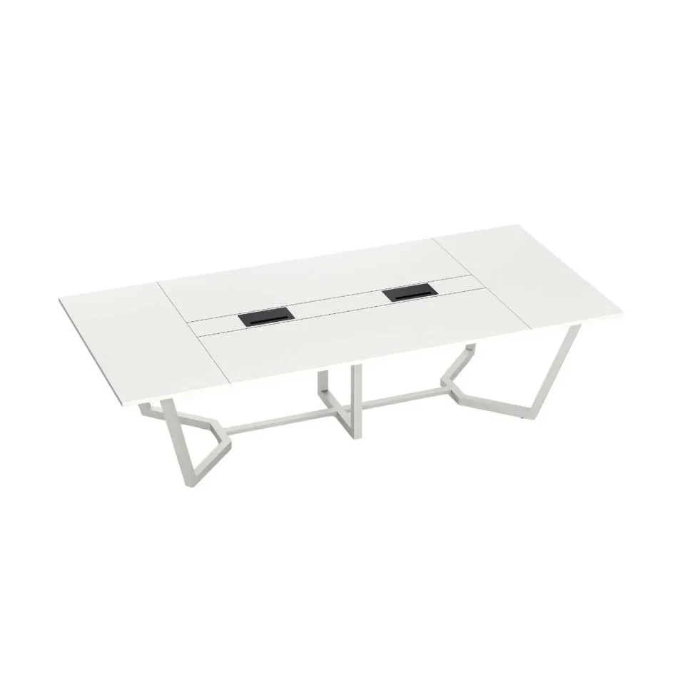 Masă de conferință RFG Roy White, 3000 x 1400 x 750 mm, albă