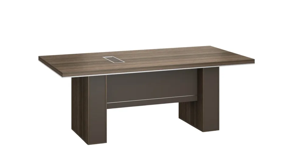 Masă de conferință RFG Chicago, 2000 x 1000 x 750 mm, PAL 50 mm, Rhein oak și gri