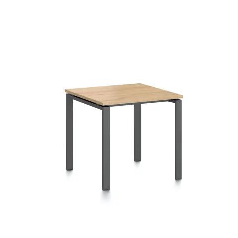 Masă de conferință RFG Monaco, 800 x 800 x 750 mm, PAL 25 mm, blat ulm, picioare metalice negre