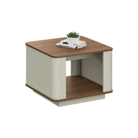 Masă joasă RFG Elmaz, 600 x 600 x 450 mm, stejar australian și gri