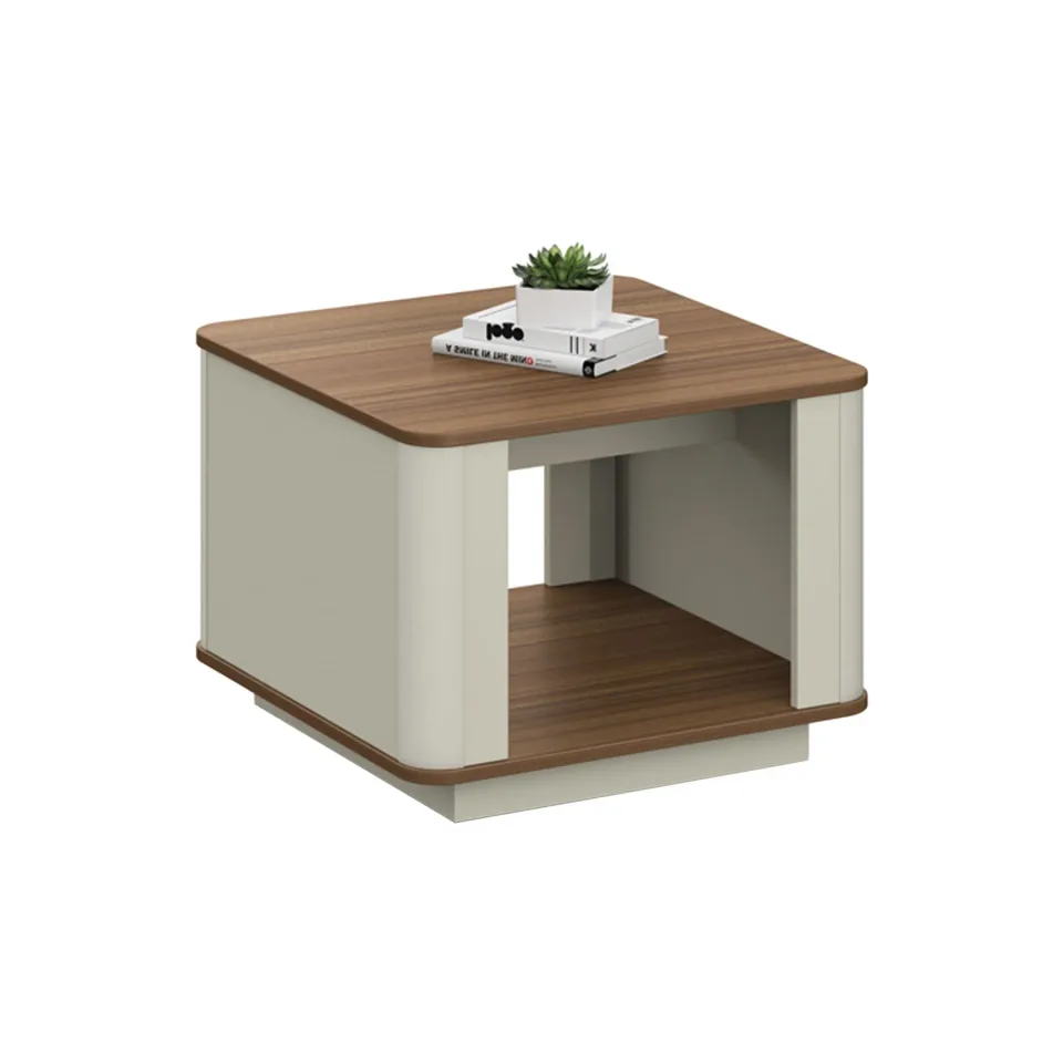 Masă joasă RFG Elmaz, 600 x 600 x 450 mm, stejar australian și gri