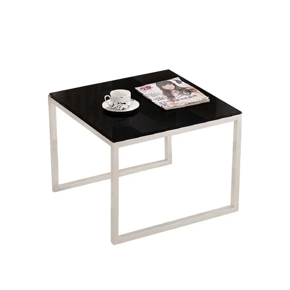 Masă joasă RFG Luxo Chrome, 600 x 600 x 440 mm, negru