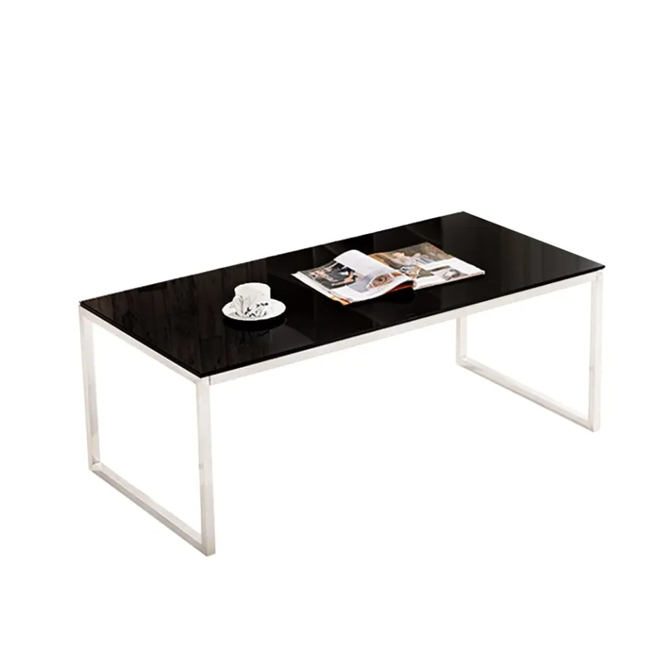 Masă de cafea RFG Luxo Chrome, 1200 ? 600 ? 440 mm, negru