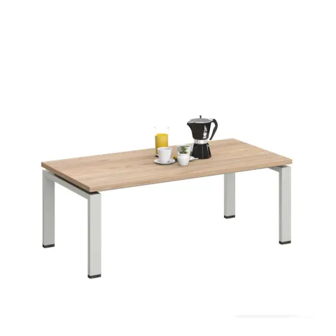 Masă de cafea RFG Monaco, 1200 x 600 x 450 mm, blat din frasin, metal alb