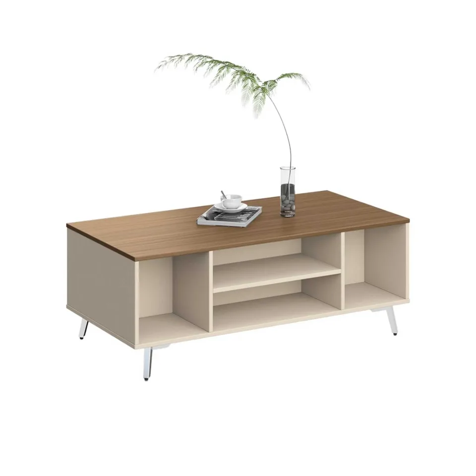 Masă joasă RFG Paris, 1200 x 600 x 450 mm, nuc și gri deschis