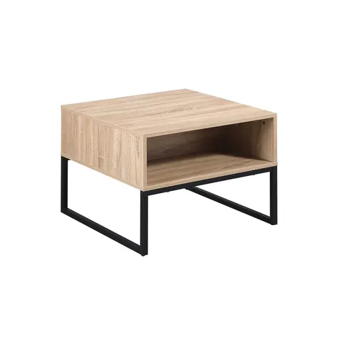 Masă de cafea RFG Space, 600 x 600 x 450 mm, blat pătrat, PAL de 15 mm, stejar sonoma, picioare metalice negre