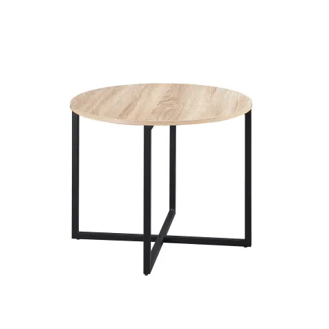 RFG Măsuță de cafea Soft, 600 x 60 x 500 mm, blat rotund, PAL 15 mm, stejar sonoma, picioare metalice negre