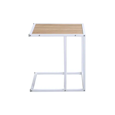 Masă de cafea RFG Lake, 500 x 500 x 540 mm, blat pătrat, PAL 15 mm, alb, picioare metalice albe